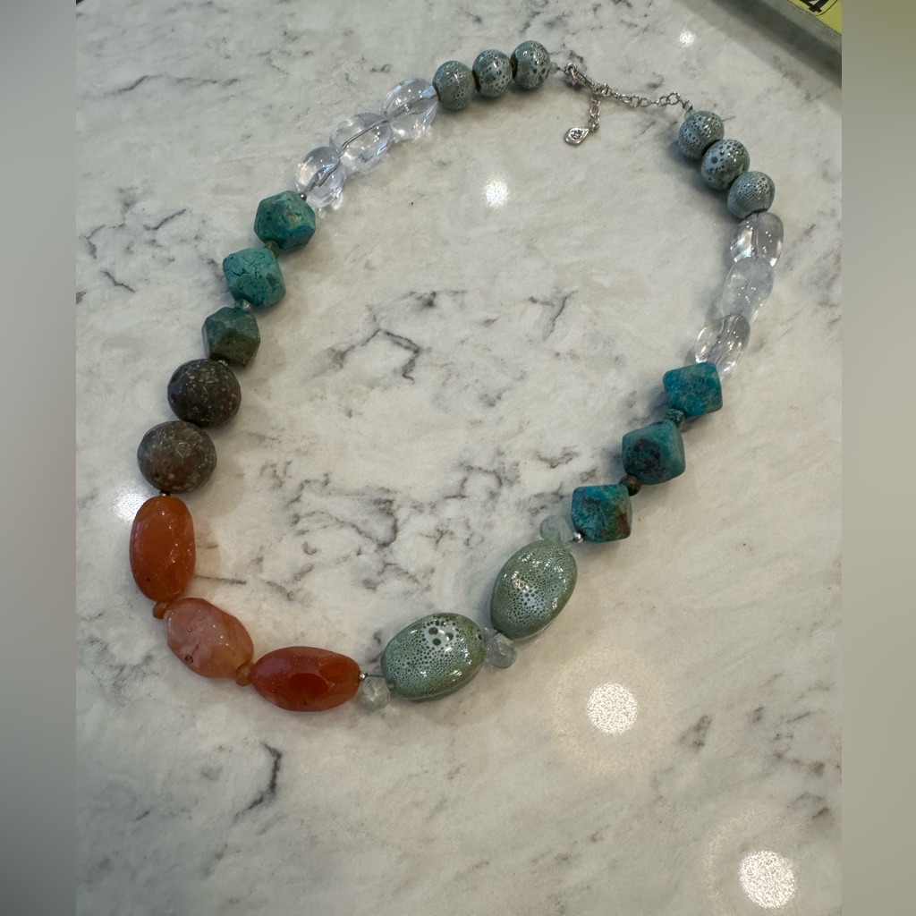 Barse 22 Chunky Multi 5-Stone Statement Necklace W 925 Sterling Clasp 58$